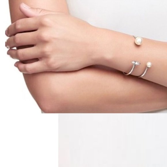 Mimco Jewelry - MIMCO Silver Pearl Bangle Bracelet Cuff AS NEW